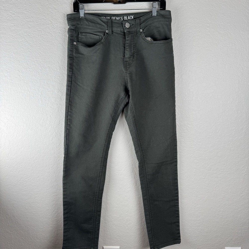 Vintage Genes Men's Black Slim Fit Jeans Size 30- 32 Classic Casual Green Pants